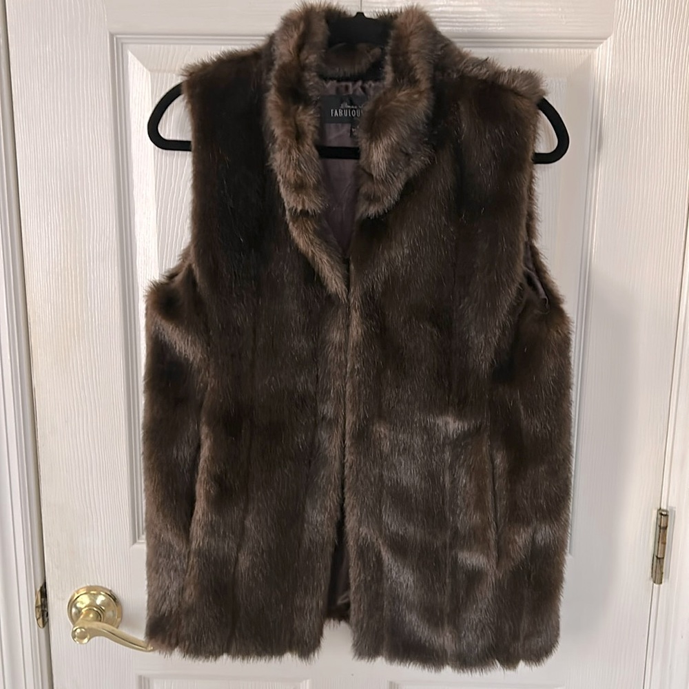 Fabulous~Furs: SZ S ~ Sable Faux Fur Hook Vest ~ worn twice
